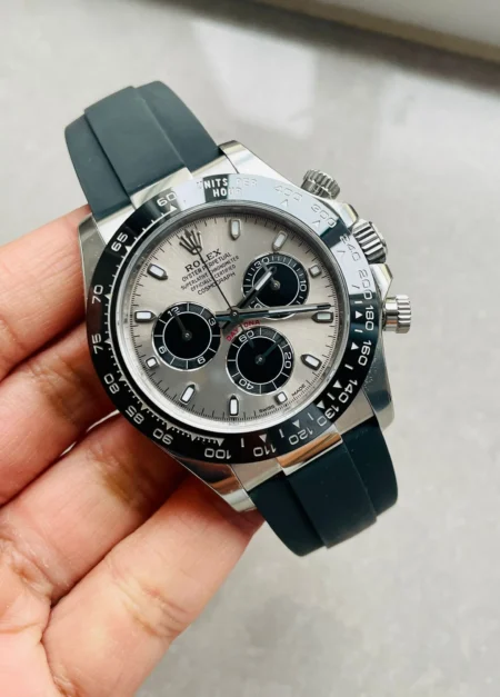 Daytona Grey Silver BTF 1:1 Best Edition 904L Steel Silver/Black Dial on Oysterflex Strap A4130