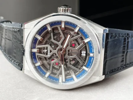 Defy Classic LF 1:1 Best Edition Skeleton Blue Dial on Blue Gummy Strap A2892