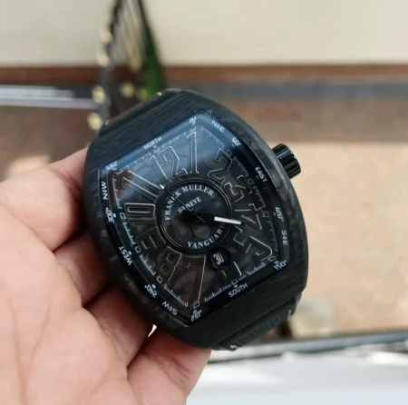 Vanguard Automatic Carbon BlackGreen Carbon Dial on Black NylonRubber Strap NH35A