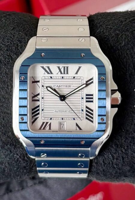 Cartier Santos De Cartier 39.8MM Silver Dial Steel Bracelet