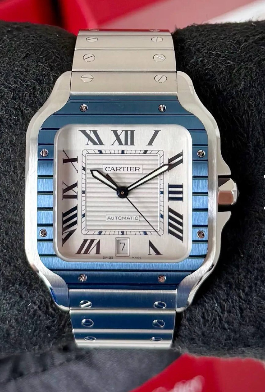Cartier Santos De Cartier 39.8MM Silver Dial Steel Bracelet